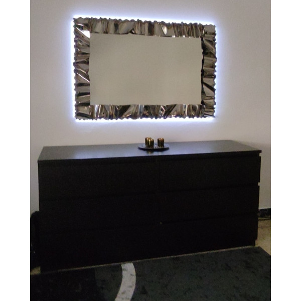 CORNICE design FERRO BATTUTO per Specchio o Foto con o senza LED . Realizzazioni Personalizzate . 850