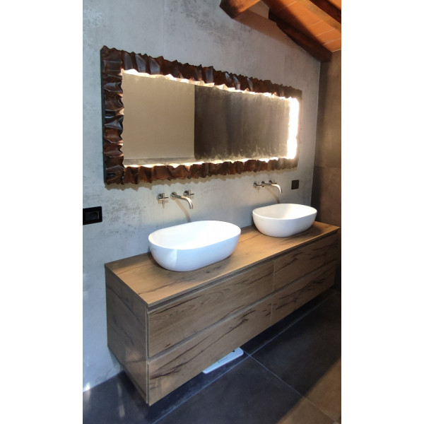 CORNICE design FERRO BATTUTO per Specchio o Foto con o senza LED . Realizzazioni Personalizzate . 850