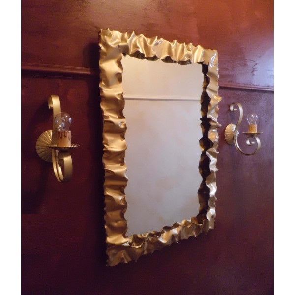 CORNICE design FERRO BATTUTO per Specchio o Foto con o senza LED . Realizzazioni Personalizzate . 850