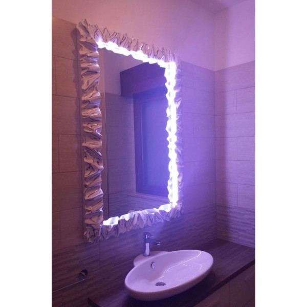 CORNICE design FERRO BATTUTO per Specchio o Foto con o senza LED . Realizzazioni Personalizzate . 850 .