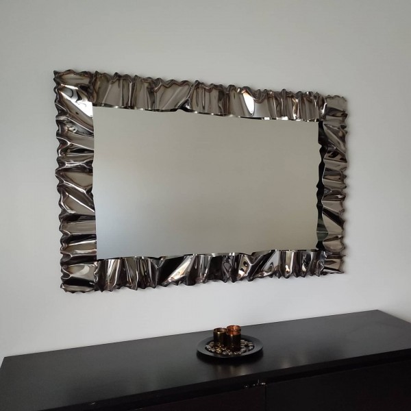 CORNICE design Acciaio Inox FERRO BATTUTO per Specchio o Foto con o senza LED . Realizzazioni Personalizzate . 850.