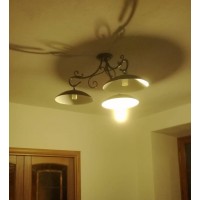 LAMPADARIO in Ferro Battuto . Realizzazioni Personalizzate . luce classica o domotica compatibile con Alexa e Google . 1058