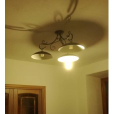 LAMPADARIO in Ferro Battuto . Realizzazioni Personalizzate . luce classica o domotica compatibile con Alexa e Google . 1058