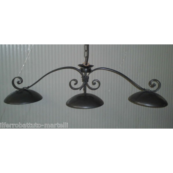 LAMPADARIO BILANCIA in Ferro Battuto . Dimensioni cm 110 x 40 circa . Colore Ferro con Piatti . luce classica o domotica compatibile con Alexa e Google . 205