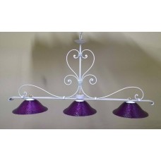 Wrought Iron Chandelier. Size approx. 120 x 50  cm . White color with Glass.  with STANDARD or SMART lighting . 215
