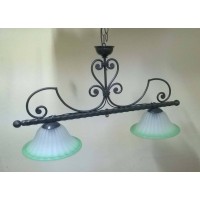 LAMPADARIO BILANCIA in Ferro Battuto . Dimensioni cm 95 x 50 circa . 2 Luci con Vetri . Colore Ferro . luce classica o domotica compatibile con Alexa e Google . 219