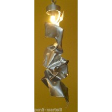 LAMPADARIO in Ferro Battuto . Dimensioni cm 10 x 45 circa . Colore Argento . 228