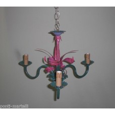 Wrought Iron Chandelier. Size approx. 32 x 35  cm . Green and Pink color .SMART lighting . compatible with iOS and Android. works with Amazon Alexa, Google Home, Ifttt. light lamp INTELLIGENT HOME AUTOMATION WIFI.  239