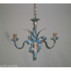 Wrought Iron Chandelier. Size approx. 32 x 35  cm . Turquoise and Gold color . SMART lighting . compatible with iOS and Android. works with Amazon Alexa, Google Home, Ifttt. light lamp INTELLIGENT HOME AUTOMATION WIFI. 240