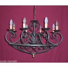 Wrought Iron Chandelier. Size approx. 74 x 44  cm . Iron Color . SMART lighting . compatible with iOS and Android. works with Amazon Alexa, Google Home, Ifttt. light lamp INTELLIGENT HOME AUTOMATION WIFI. 264