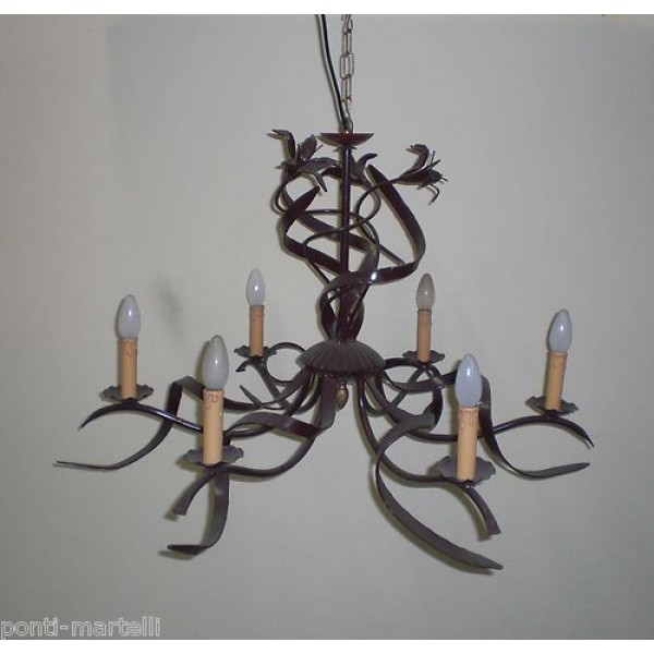 LAMPADARIO in Ferro Battuto . Realizzazioni Personalizzate . 268