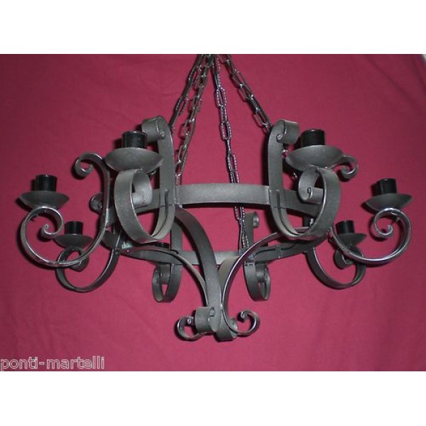Wrought Iron Chandelier. Dimensions cm 80 x h 90 approx . Iron color  . 6 Lights .  SMART lighting . compatible with iOS and Android. works with Amazon Alexa, Google Home, Ifttt. light lamp INTELLIGENT HOME AUTOMATION WIFI. 273