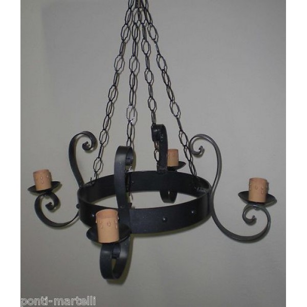 Wrought Iron Chandelier. Dimensions cm 65 x h 26 approx .  Iron color . 4 Lights candles .SMART lighting . compatible with iOS and Android. works with Amazon Alexa, Google Home, Ifttt. light lamp INTELLIGENT HOME AUTOMATION WIFI.  274