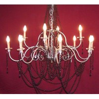 Wrought Iron Chandelier. Dimensions cm size 120 approx . Silver color . 12 Lights . 282