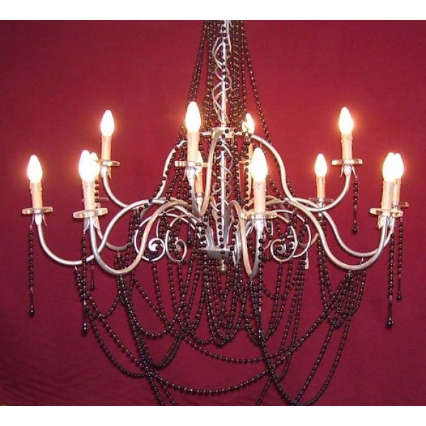 Wrought Iron Chandelier. Dimensions cm size 120 approx . Silver color . 12 Lights . SMART lighting . compatible with iOS and Android. works with Amazon Alexa, Google Home, Ifttt. light lamp INTELLIGENT HOME AUTOMATION WIFI. 282