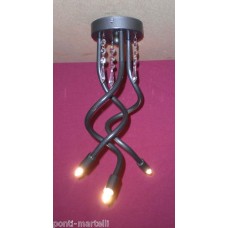 LAMPADARIO in Ferro con Perle . Colore Ferro . 3 Luci  . 292