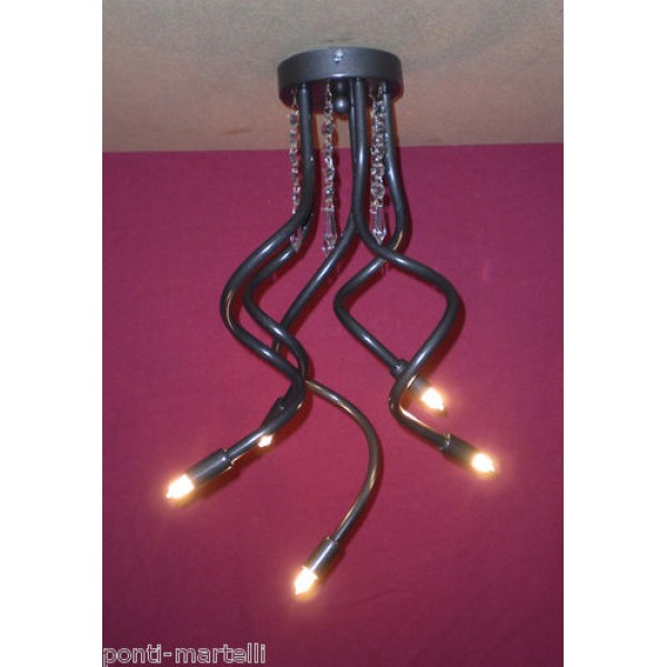Iron Chandelier with Pearls . Iron color . 5 Lights . 292