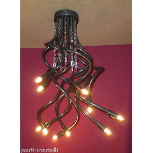 Iron Chandelier with Pearls . Iron color . 10 Lights . 292