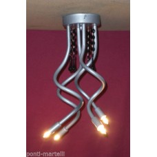 Iron Chandelier with Pearls . Silver color . 4 Lights . 292