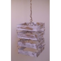 Iron Chandelier. Size approx. 27 x 35 cm . Ivory and Gold Color . 339