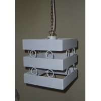 Iron Chandelier. Size approx. 25 x 25 cm . White color . 340