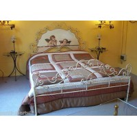 Wrought iron bed. Double. Colour Ivory with Gold Grades.  971