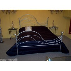 Wrought iron bed. Double. Headboard and footboard . Colour Silver . 977