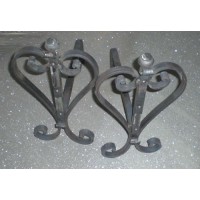 Wrought Iron Andirons for Fireplace. Size approx. 22 x 42 x 44  cm . 424