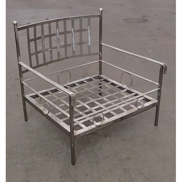Sedia Poltrona in Acciaio Inox . Realizzazioni Personalizzate . 1958
