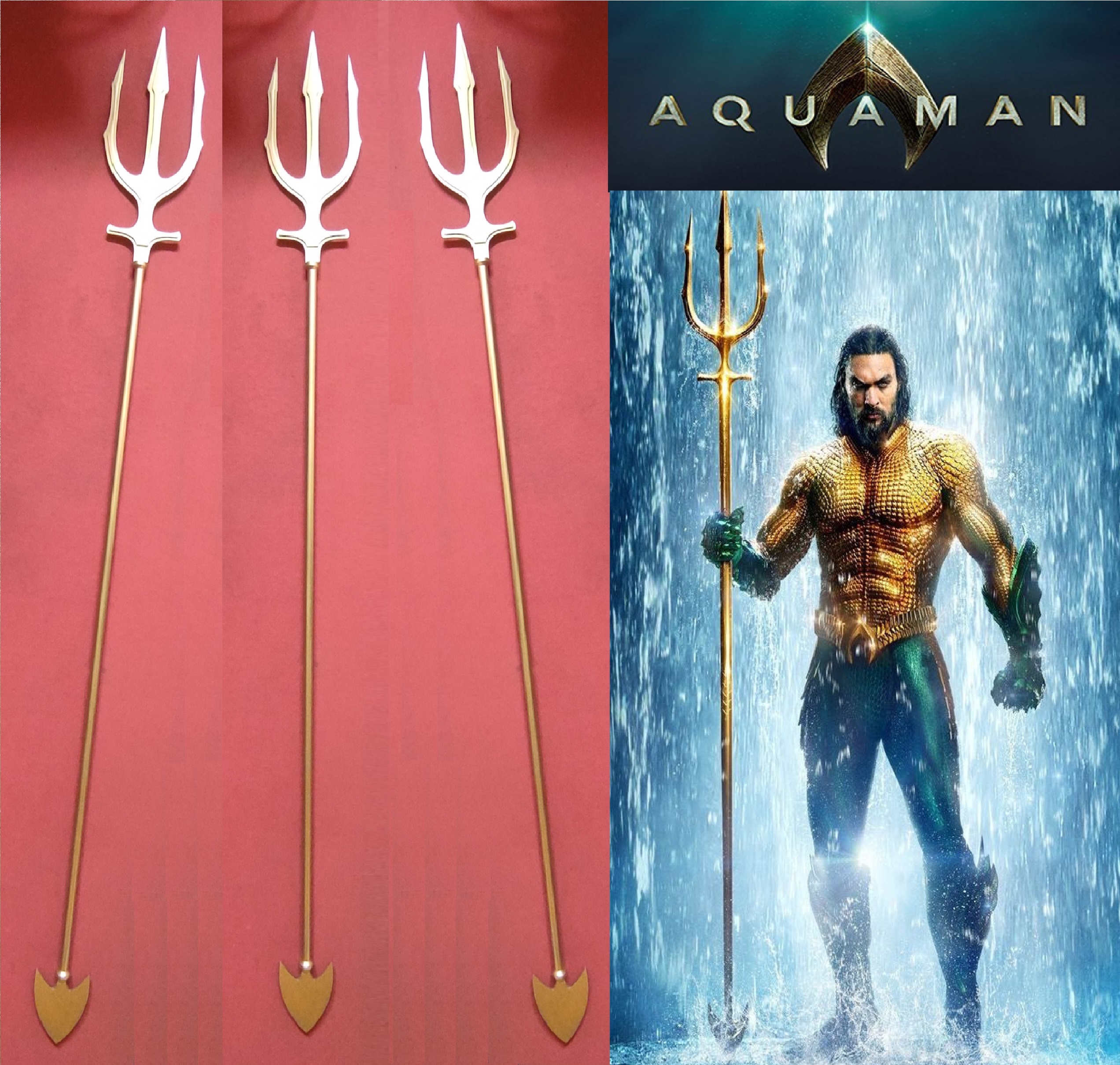 Tridente di Aquaman in Acciaio . Riproduzione Artigianale da