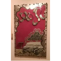 CORNICE design Laser FERRO Battuto per Specchio o Foto con o senza LED . Realizzazioni Personalizzate . 835