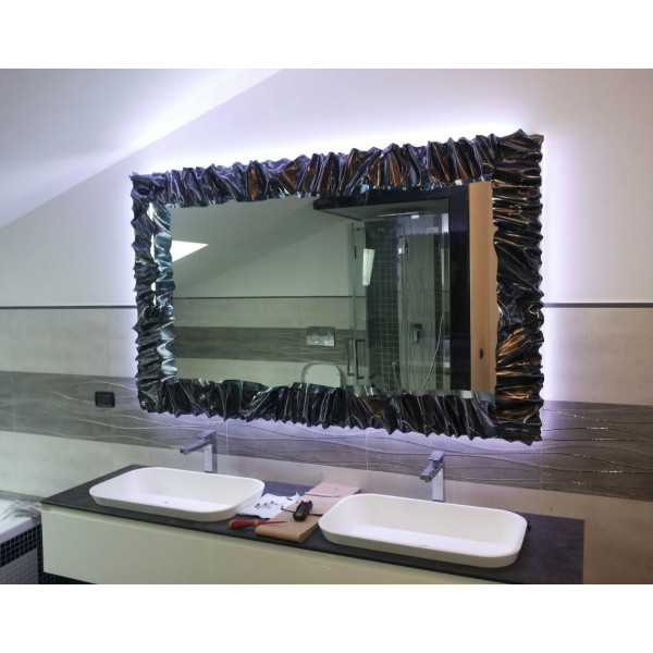 CORNICE design FERRO BATTUTO per Specchio o Foto con o senza LED . Realizzazioni Personalizzate . 850